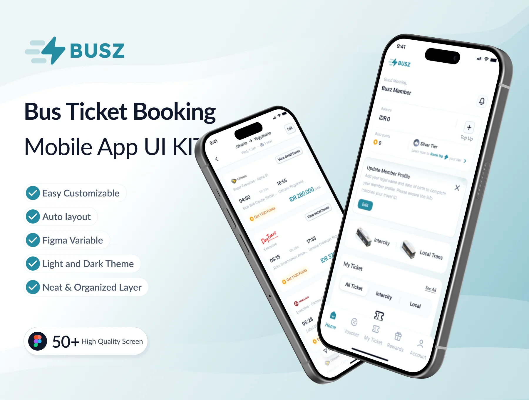 Busz - Bus Ticket Booking Mobile App UI KIT
