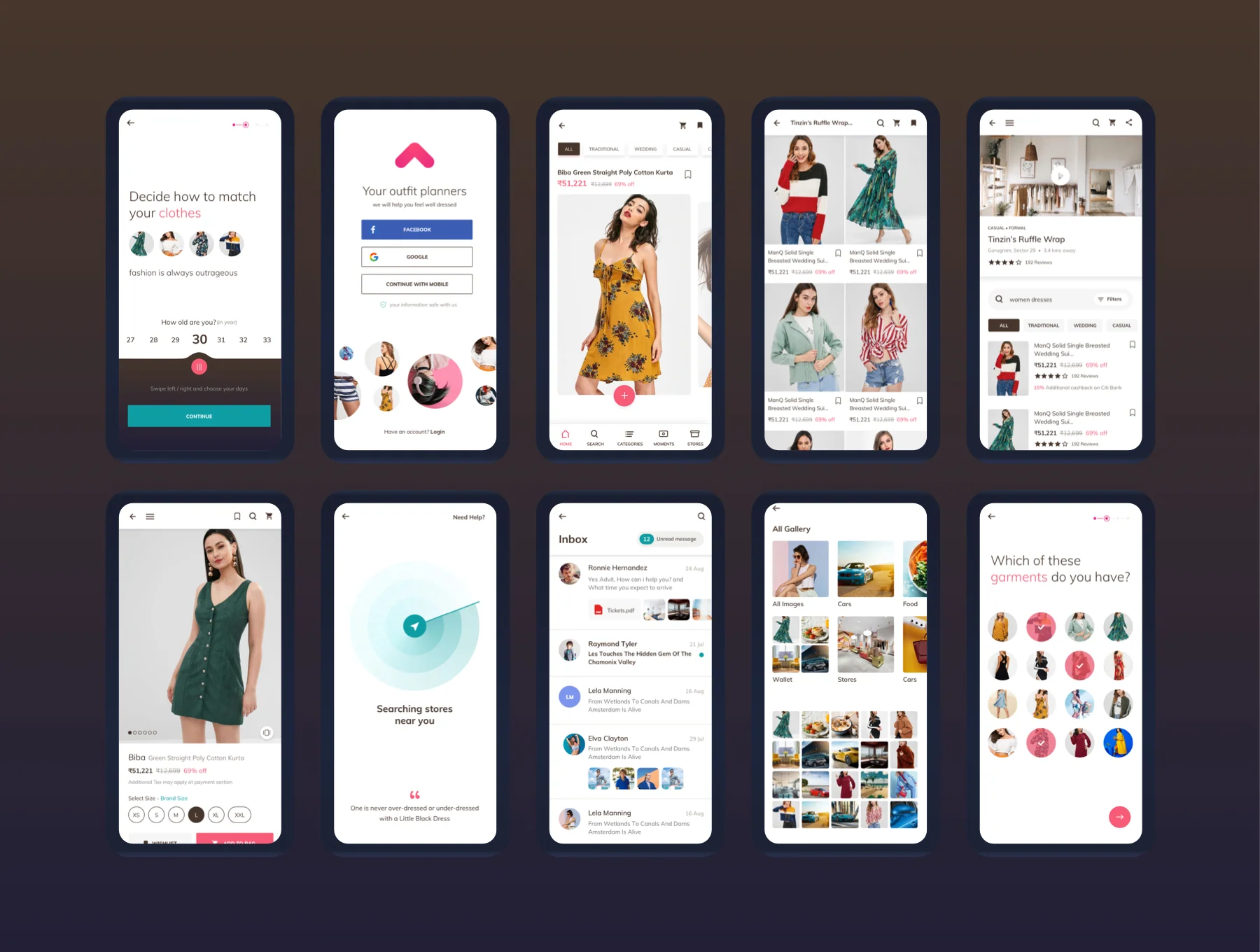 Button up fashion mobile app - UI kit 4