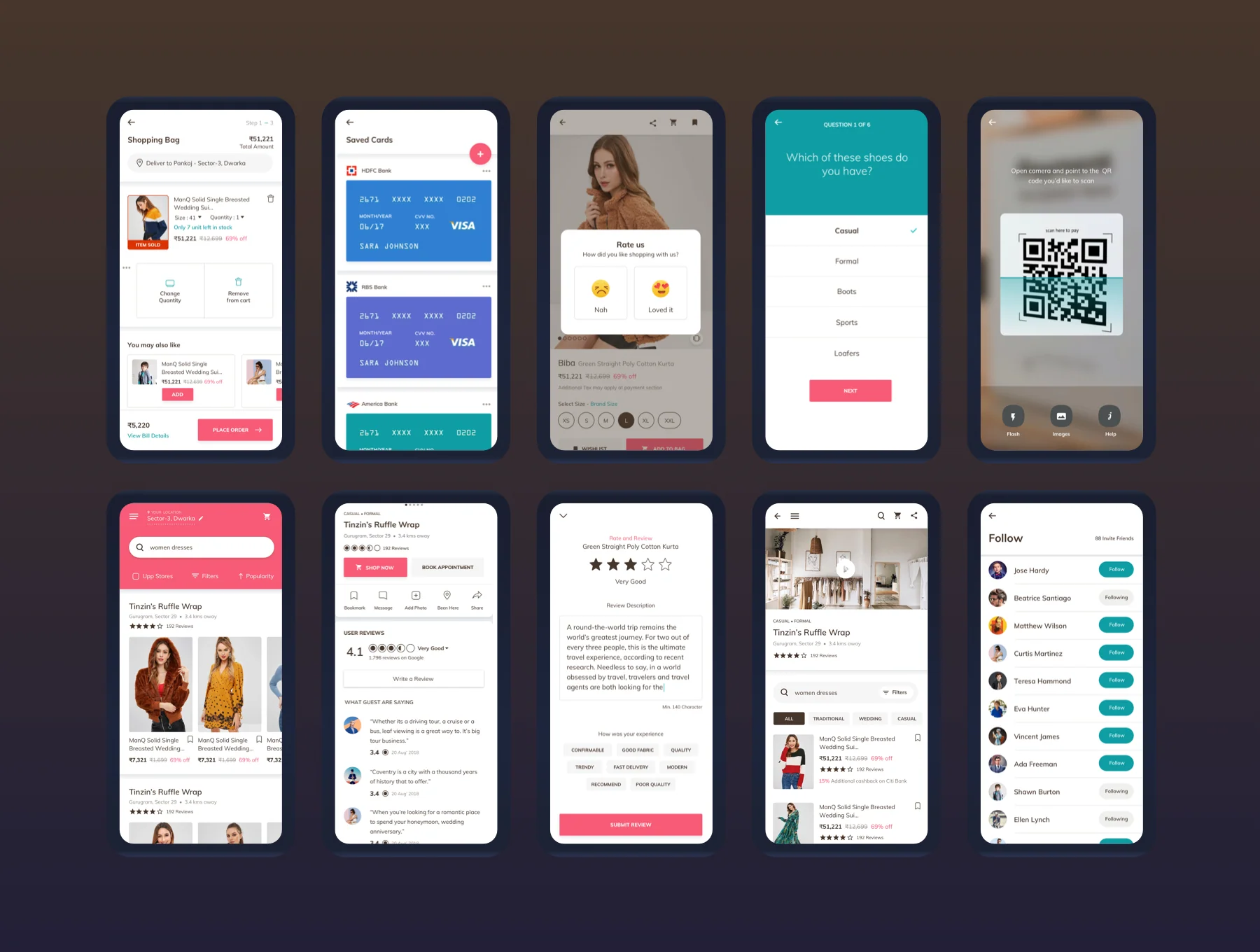 Button up fashion mobile app - UI kit 6