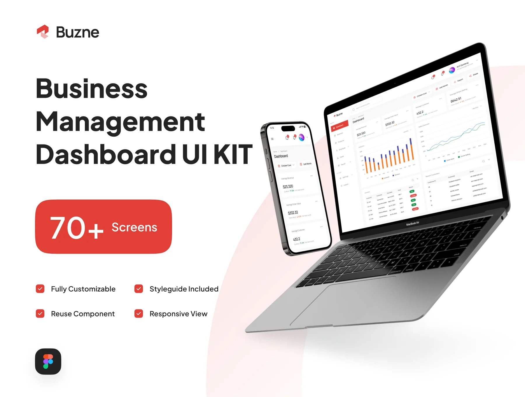 Business Management Dashboard UI Kit - Buzne