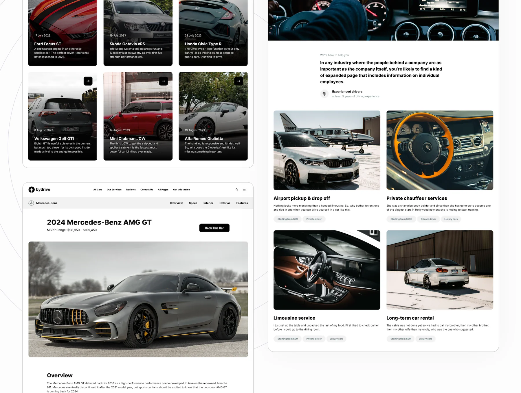 ByDrive - car rental and auto dealership template for Framer 5