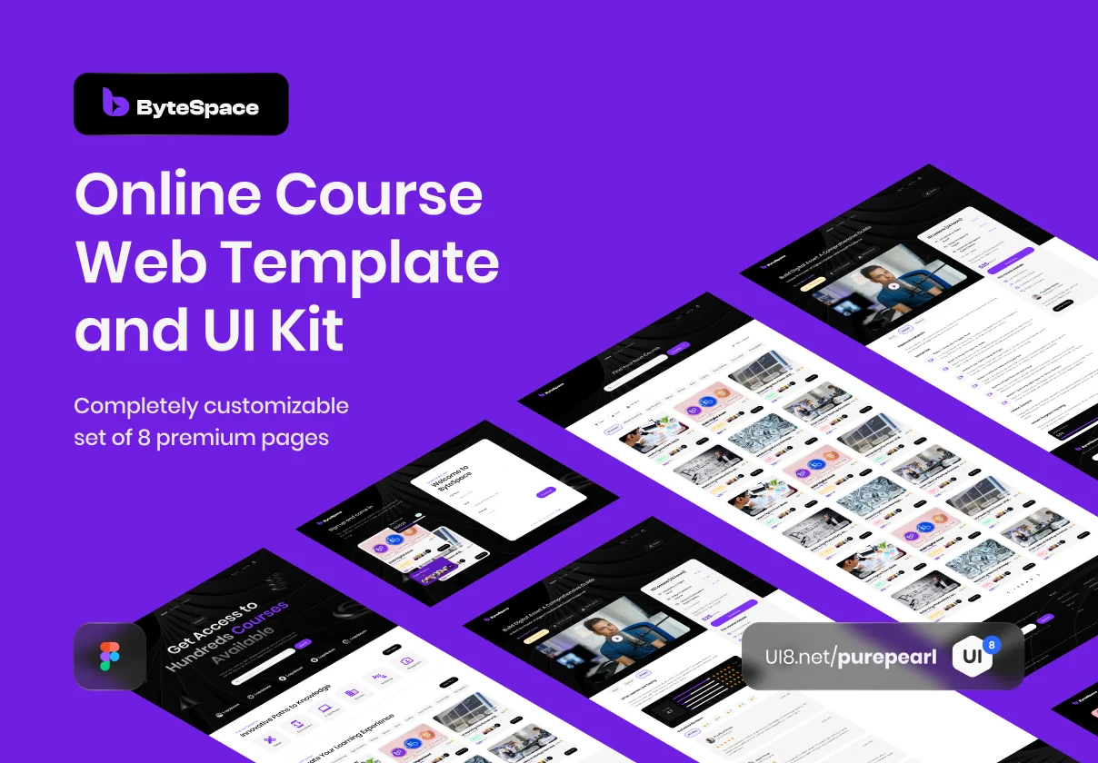 Bytespace - Online Course Web Template and UI Kit Design