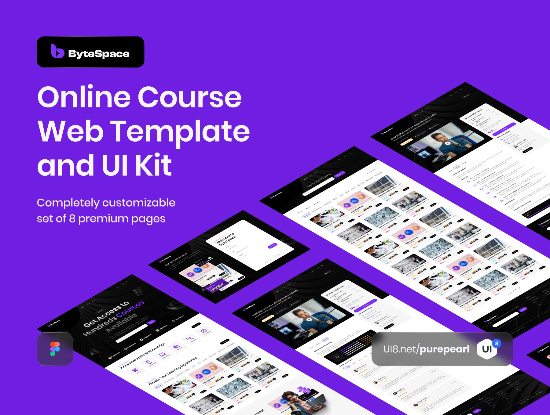 Bytespace - Online Course Web Template and UI Kit Design