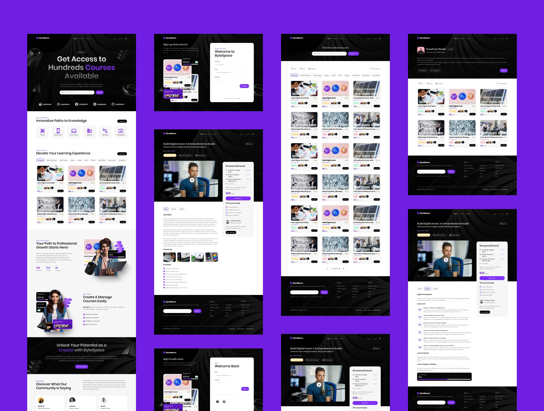Bytespace - Online Course Web Template and UI Kit Design 3