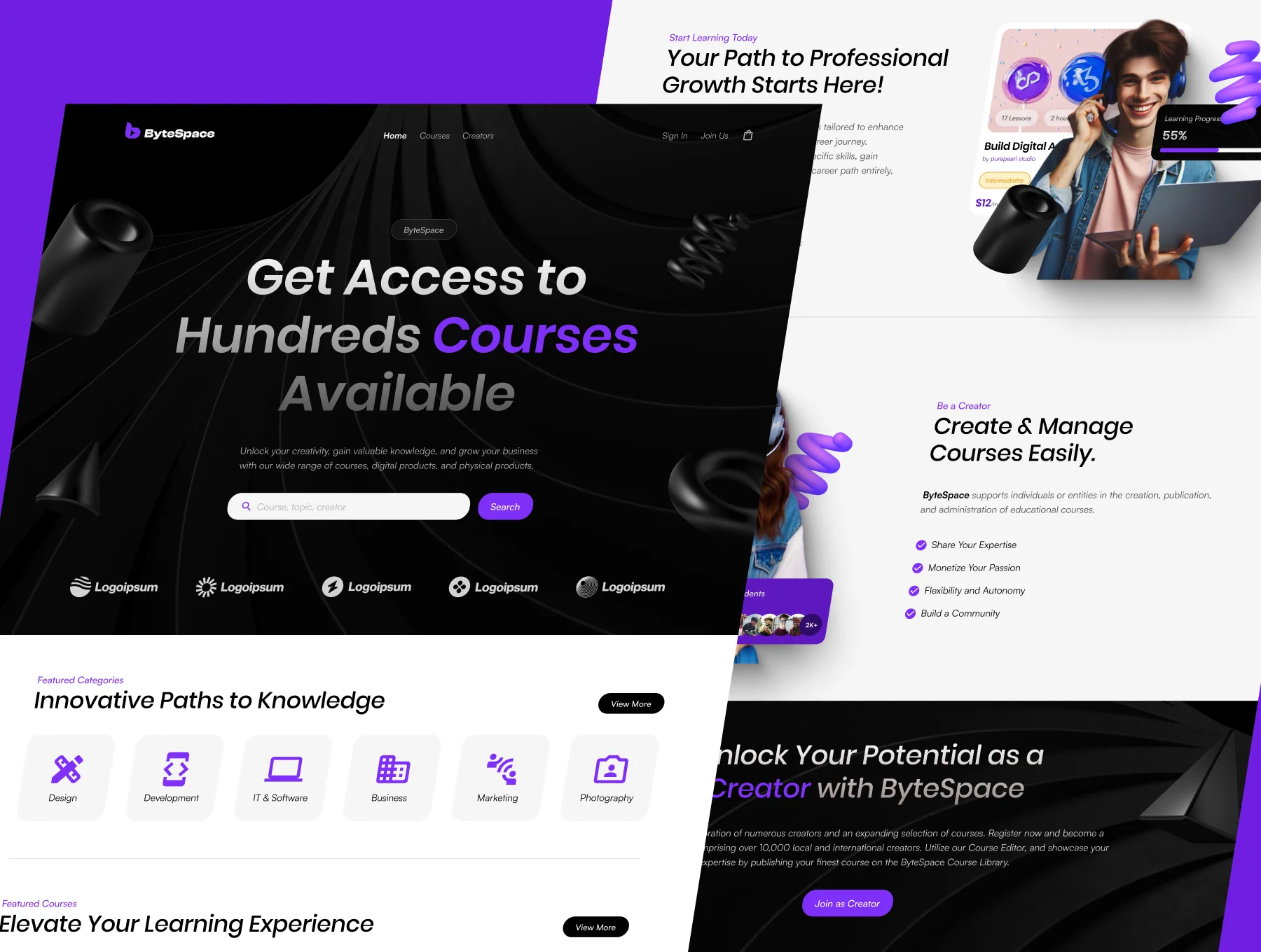 Bytespace - Online Course Web Template and UI Kit Design 4