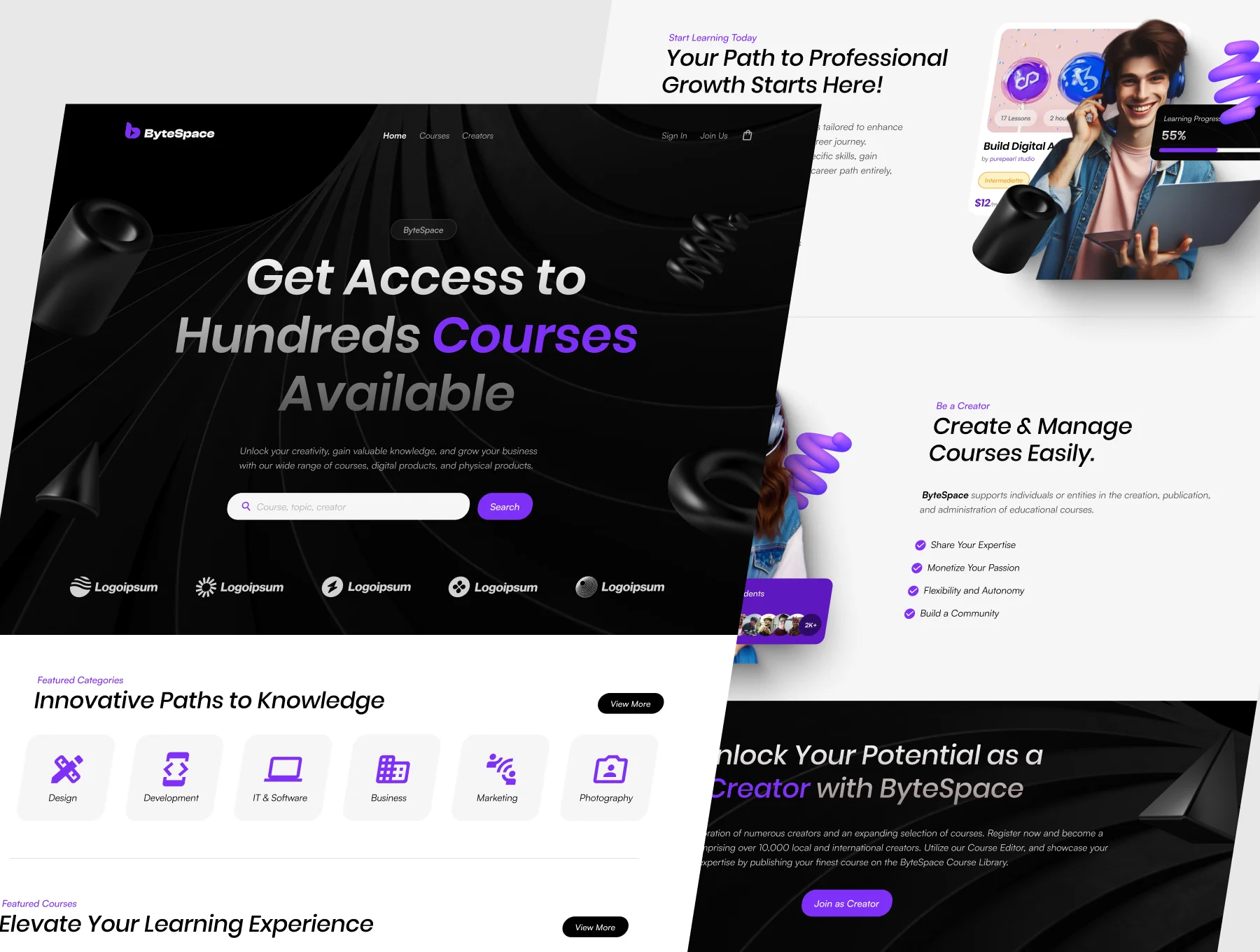 ByteSpace - Online Course Website UI KIt 3
