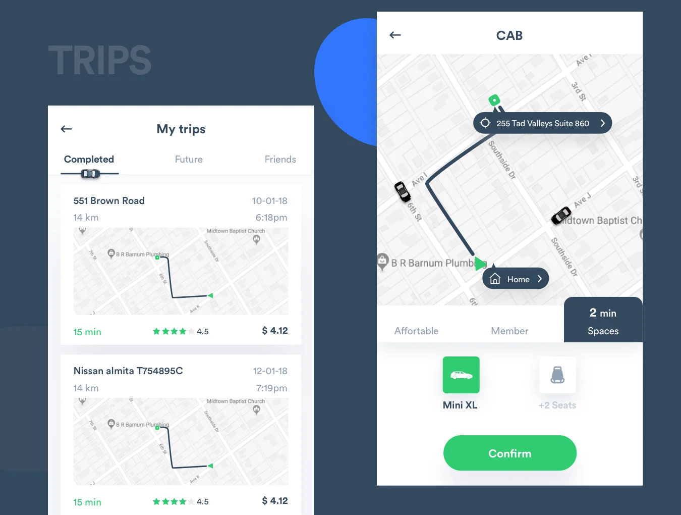 Cab Booking UI Kit 3