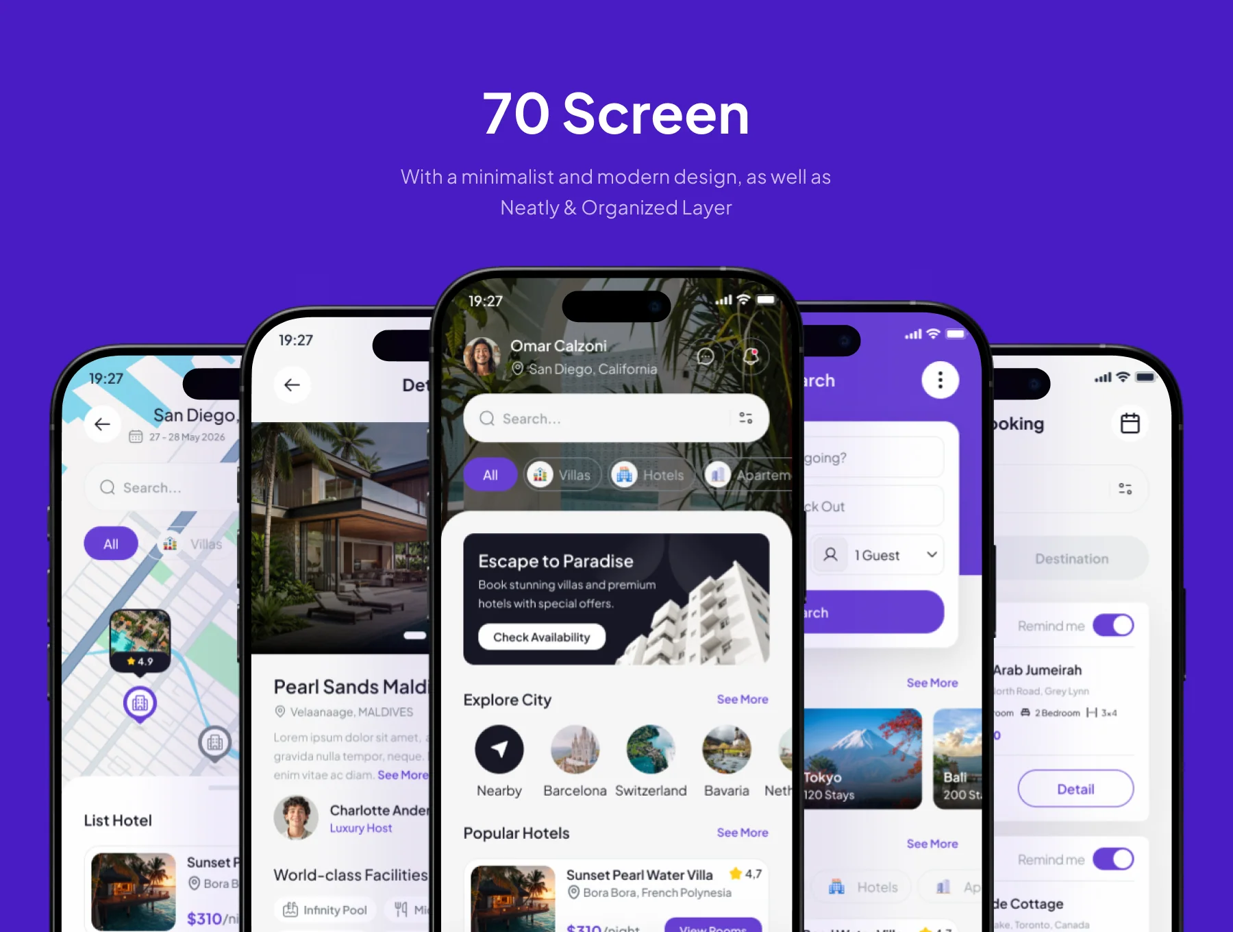 Cabyn - Hotel & Villa Booking Mobile App UI Kit 3