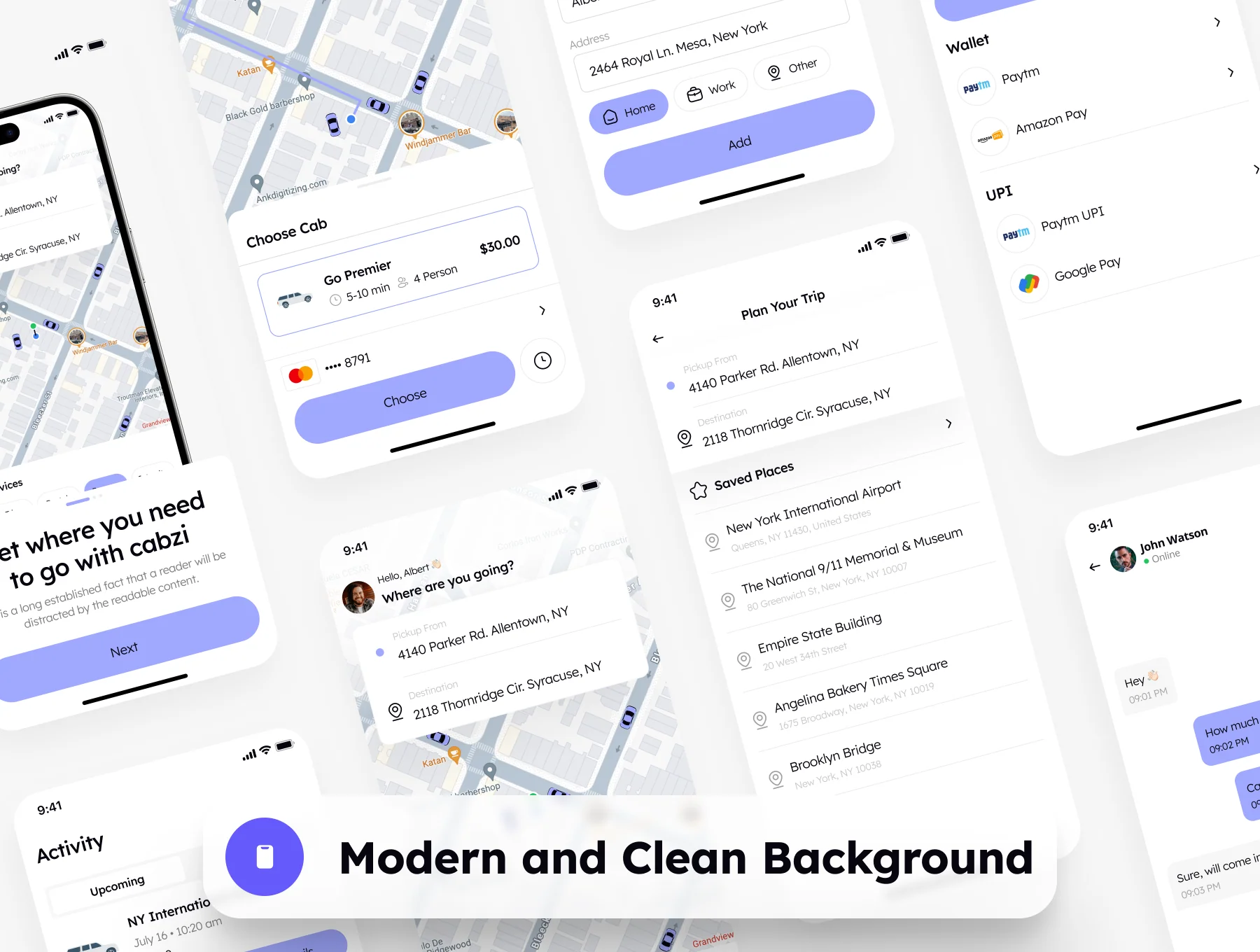 CabZI - Cab Booking App UI Kit 2