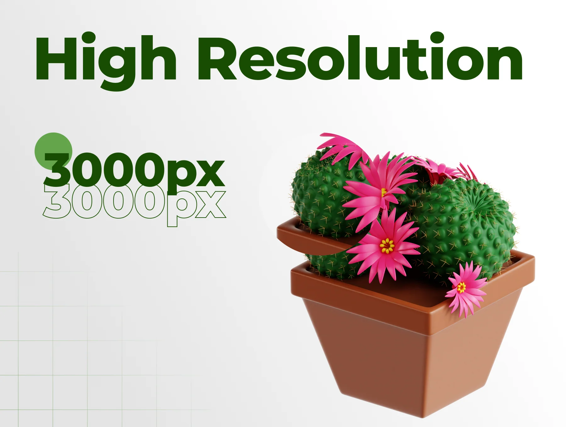 Cactus Plant 3D Icon Set 2