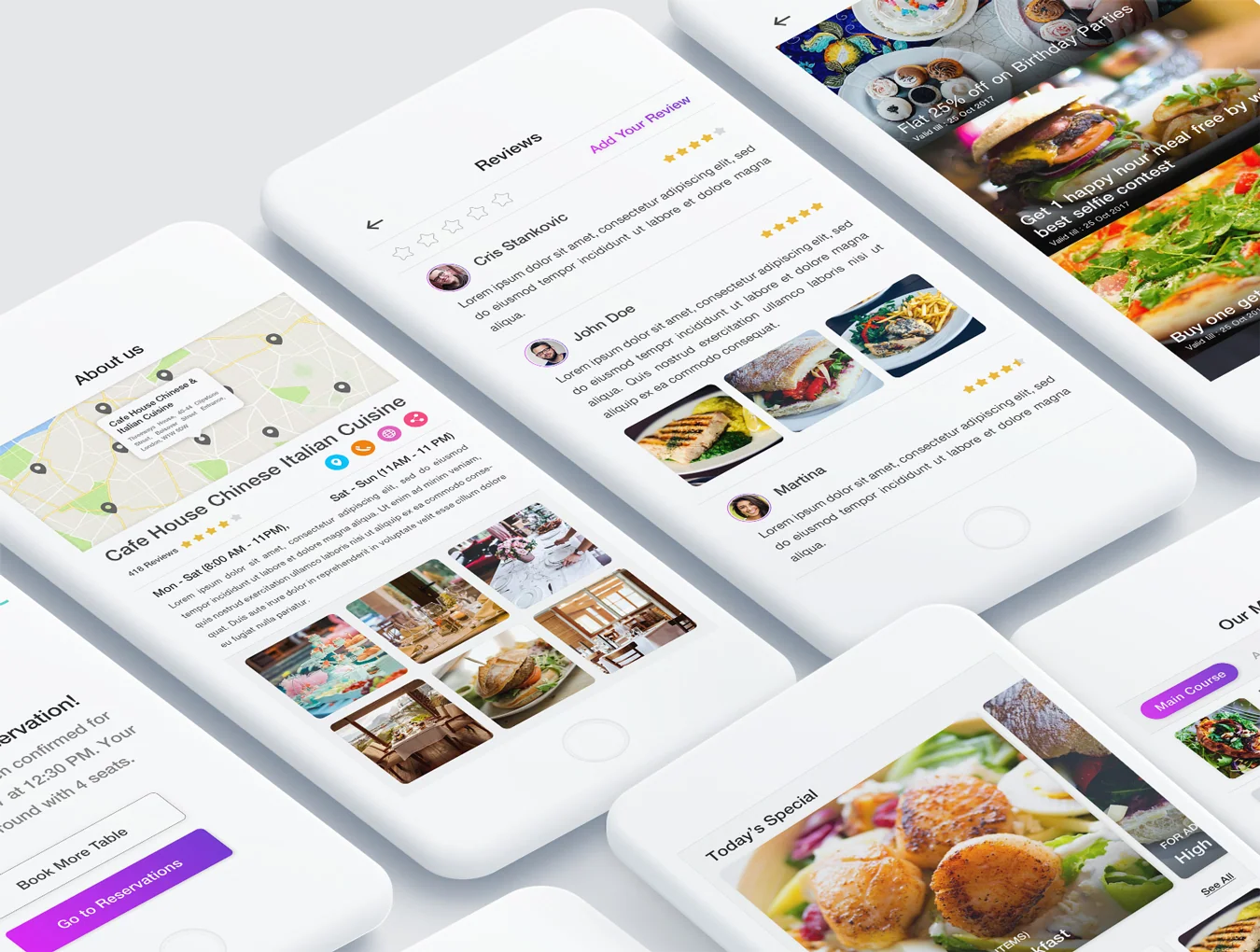 Cafe House Restaurant App UI Kit 5