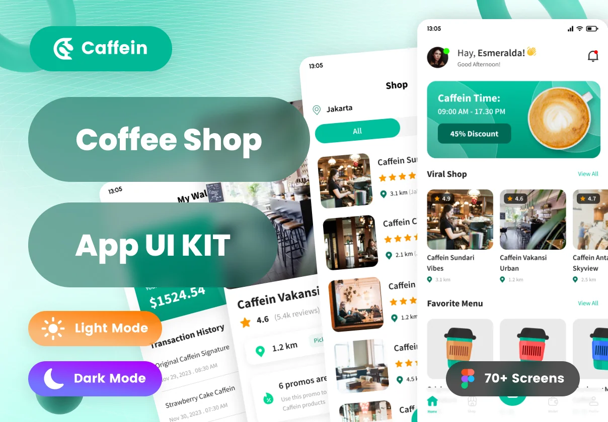 Caffein - Coffee Shop App UI Kit