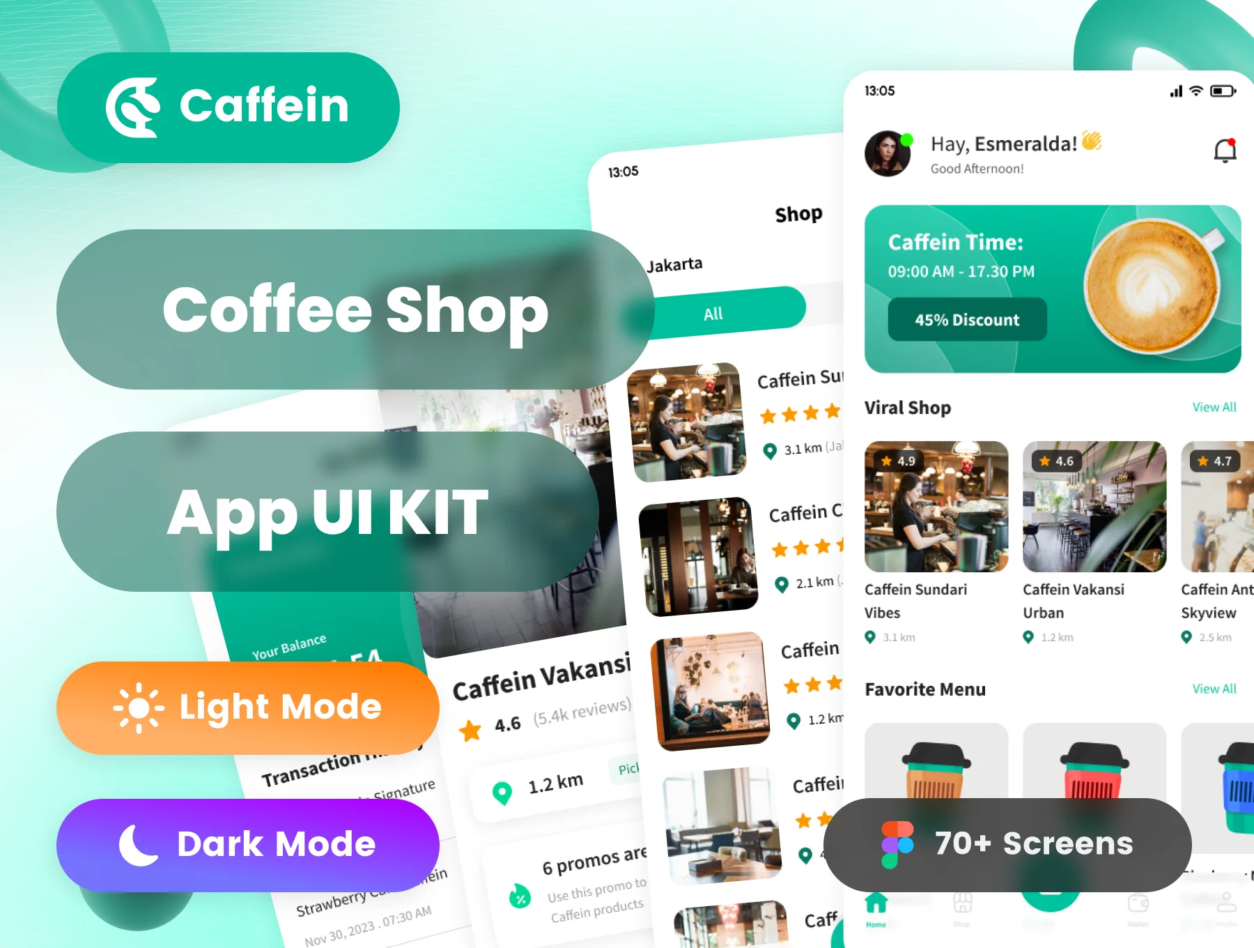 Caffein - Coffee Shop App UI Kit