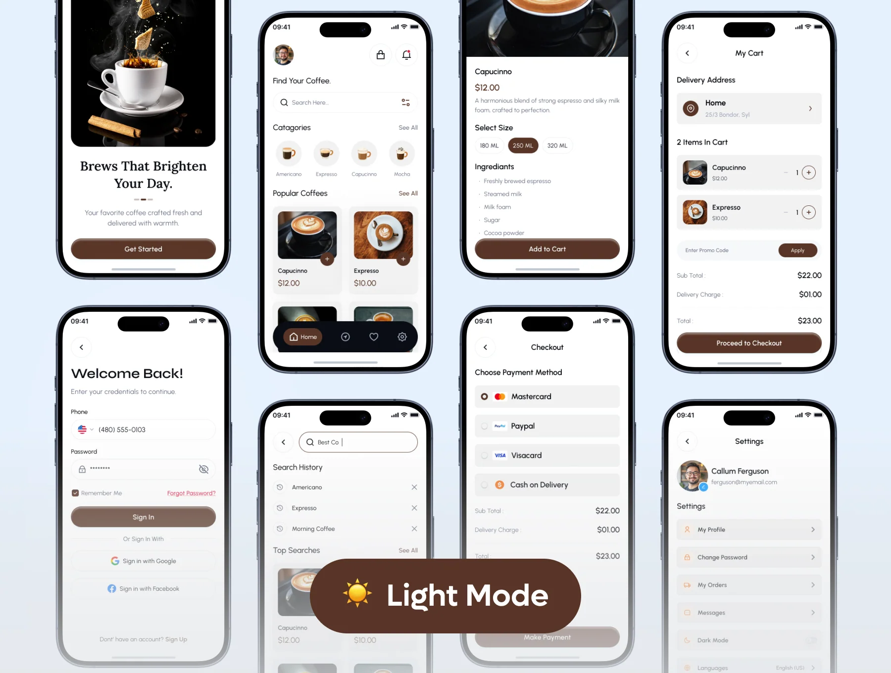Caffely - Coffee Shop App UI Kit 3