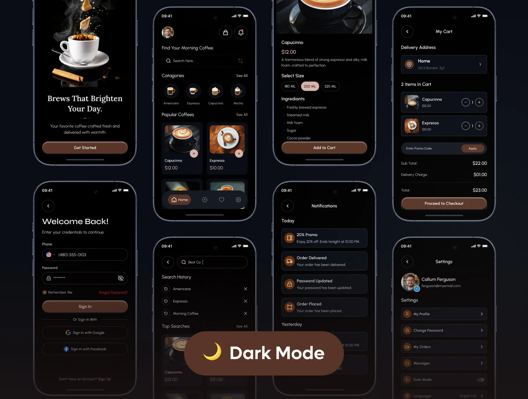 Caffely - Coffee Shop App UI Kit 4