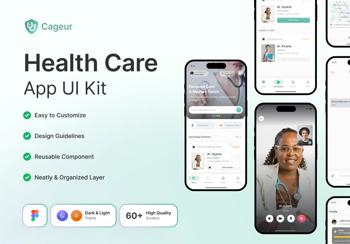 Cageur - Health Care App UI Kit