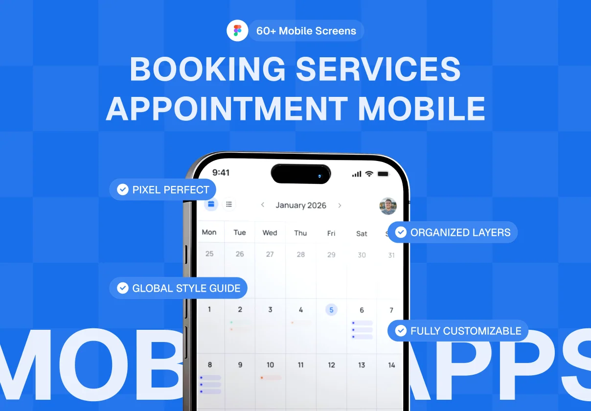 Calendr - Booking Service Appointment Calendar Mobile Kit