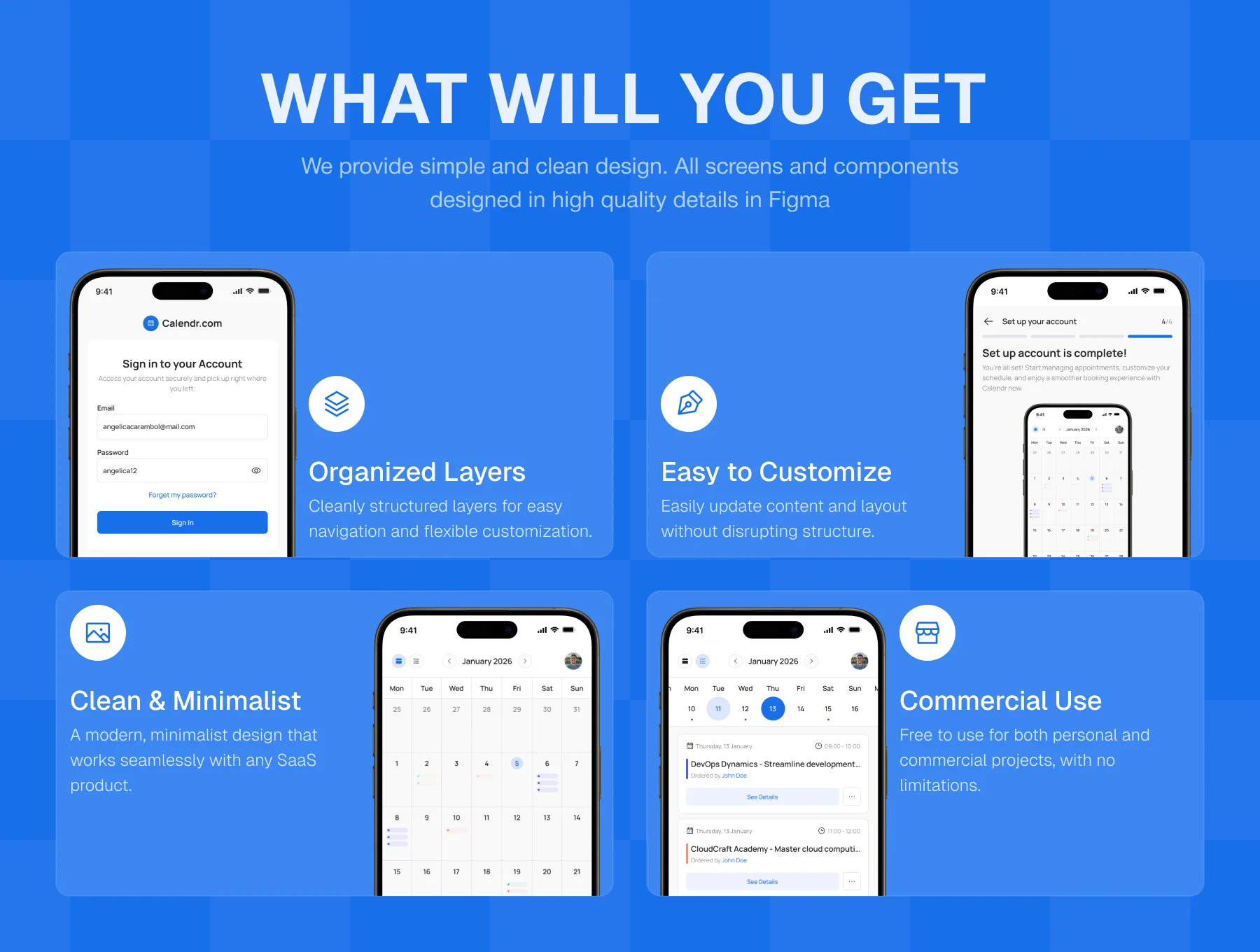 Calendr - Booking Service Appointment Calendar Mobile Kit 2