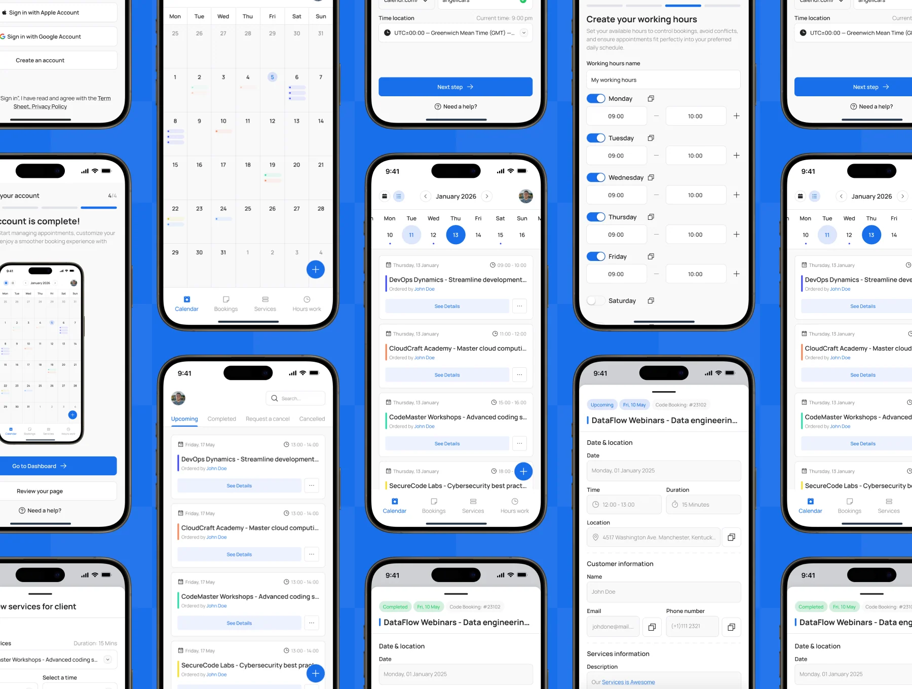Calendr - Booking Service Appointment Calendar Mobile Kit 3