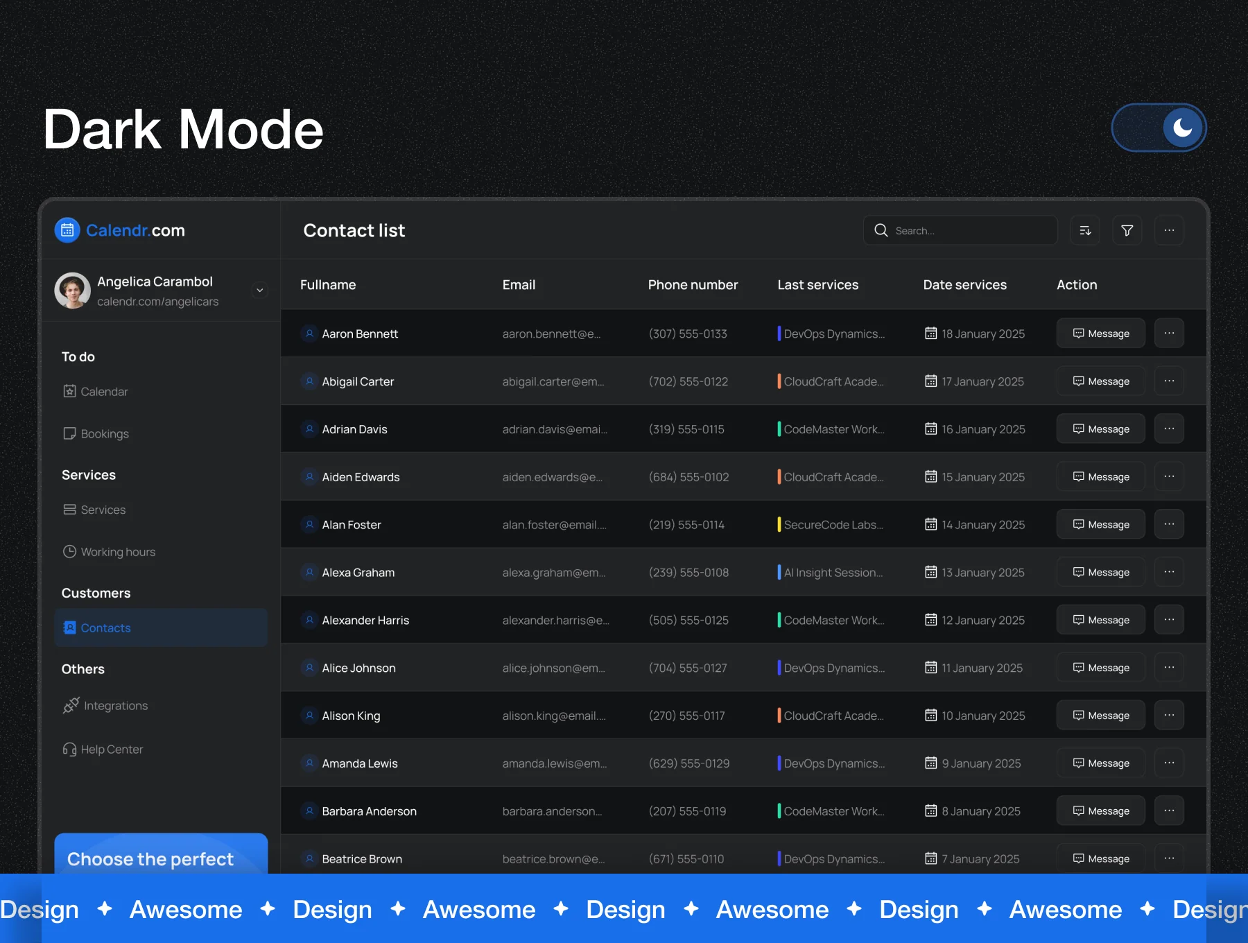 Calendr - Booking Service Appointment Calendar Dashboard 4