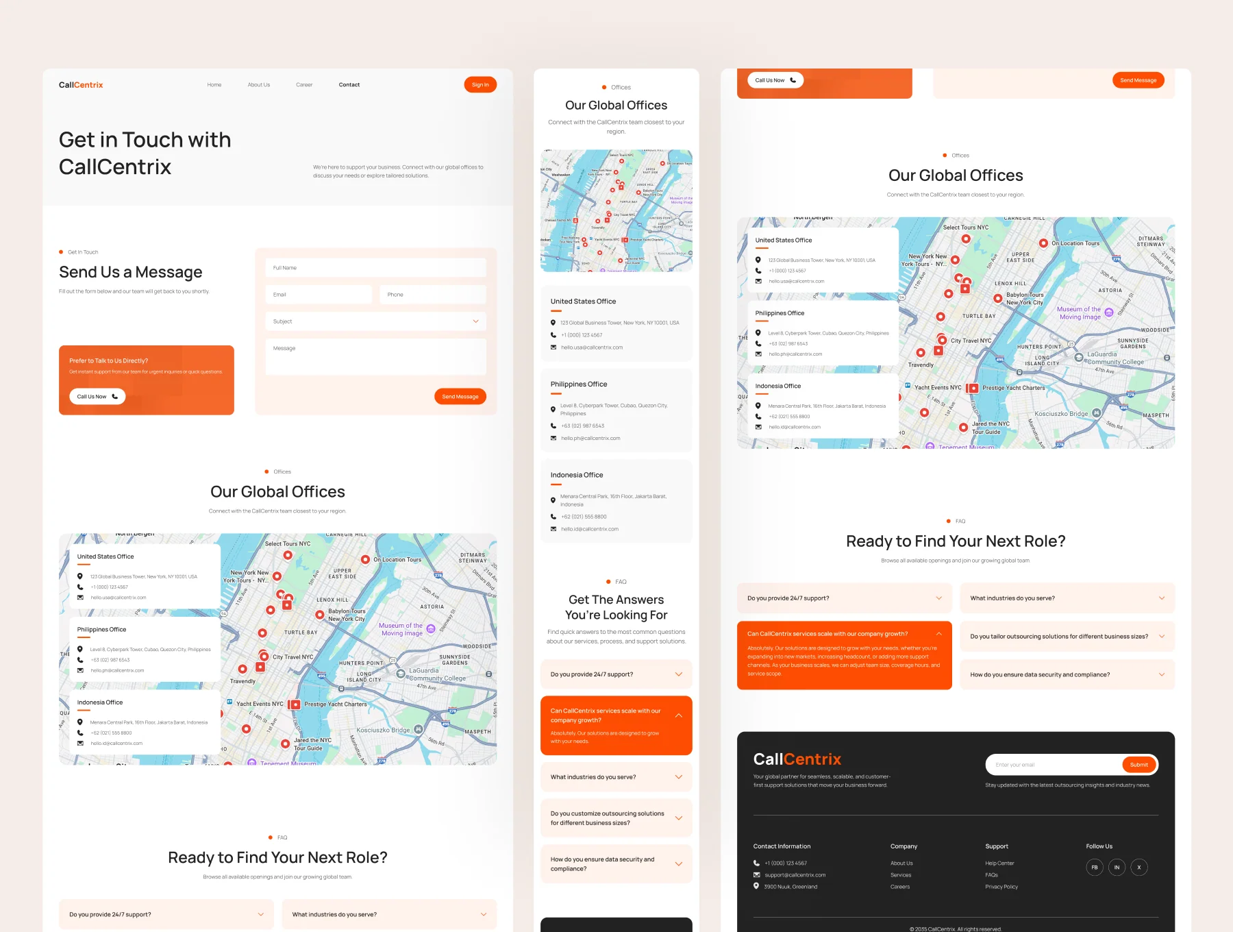 CallCentrix – Customer Support Website UI Figma Template 5