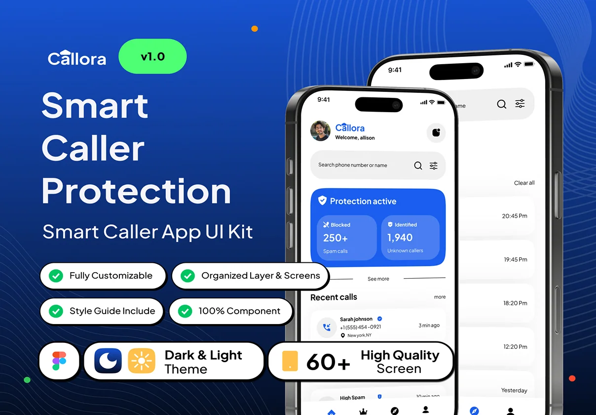 Callora - Smart Caller Protection App UI Kit