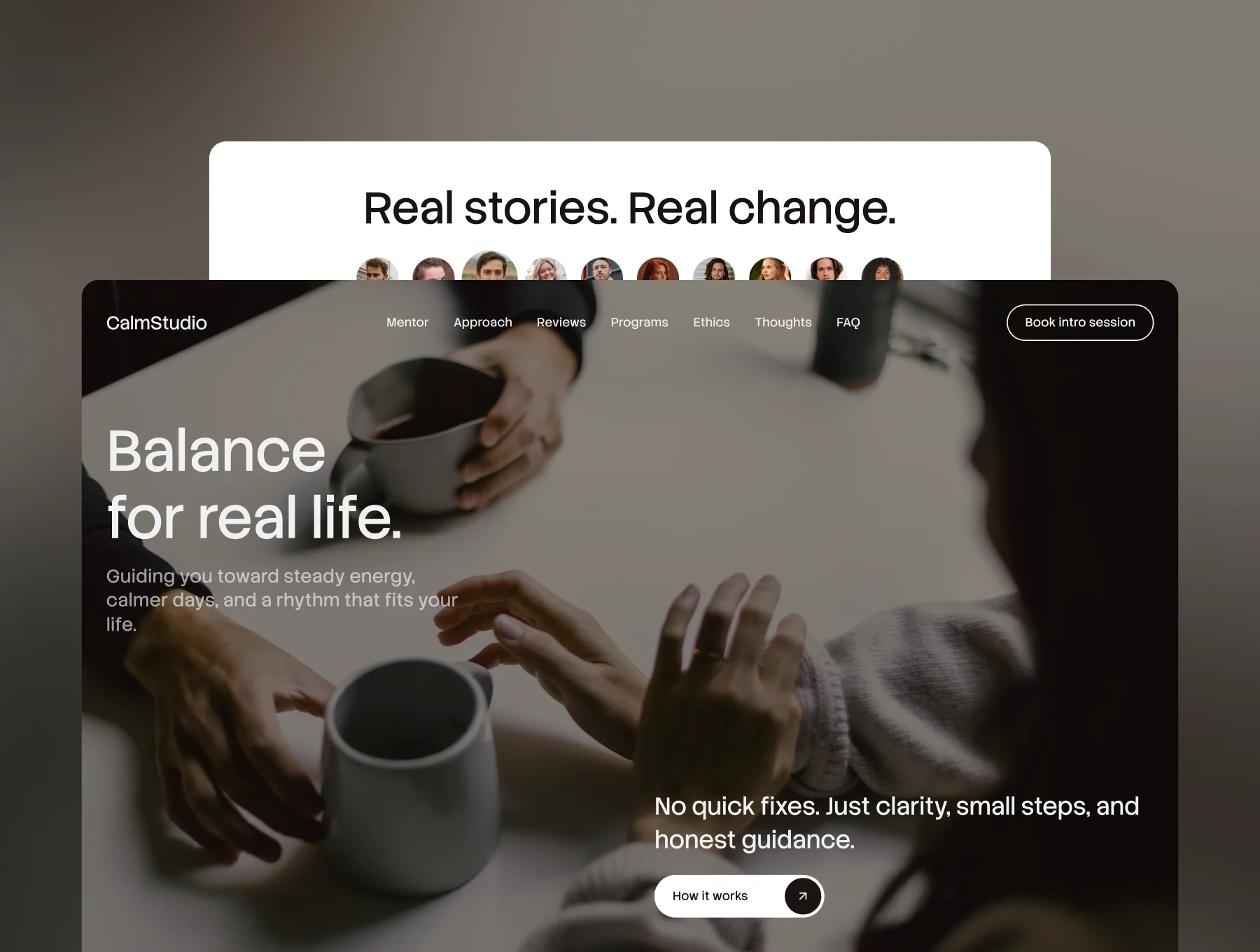 CalmCoach — Wellness & Life Coach Framer Template 8