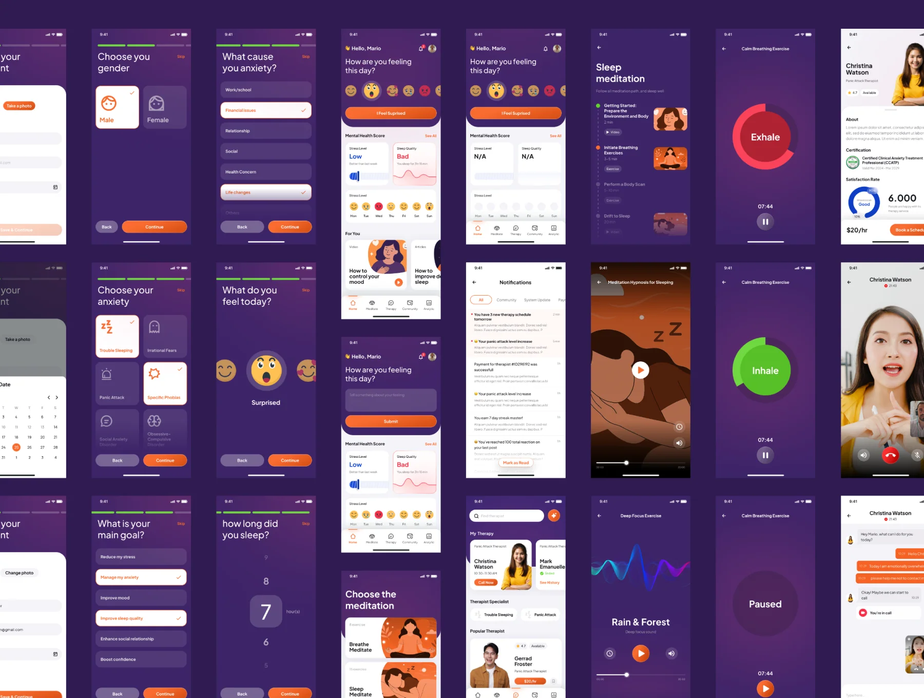 CalmDay - Mental Health Tracker Mobile App UI Kit 9