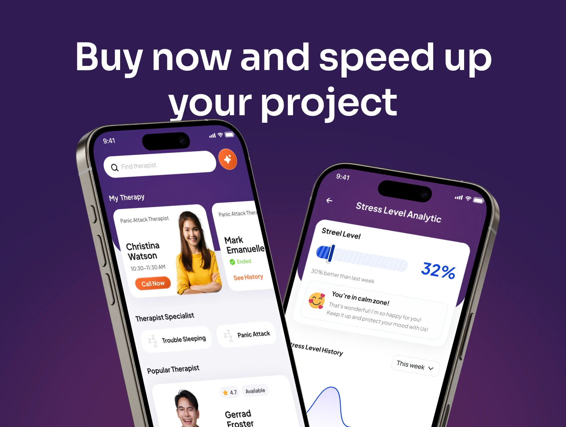 CalmDay - Mental Health Tracker Mobile App UI Kit 10