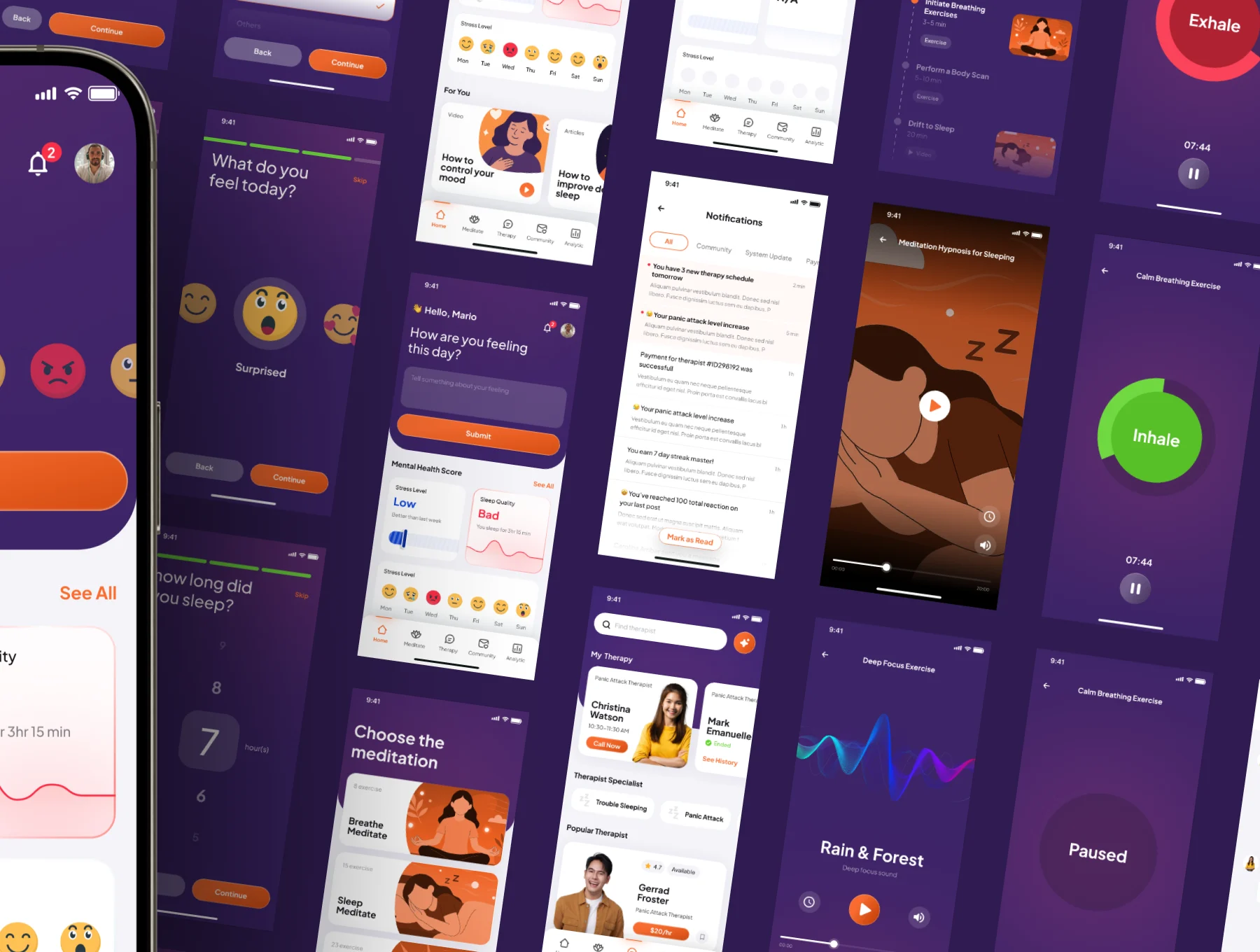 CalmDay - Mental Health Tracker Mobile App UI Kit 2
