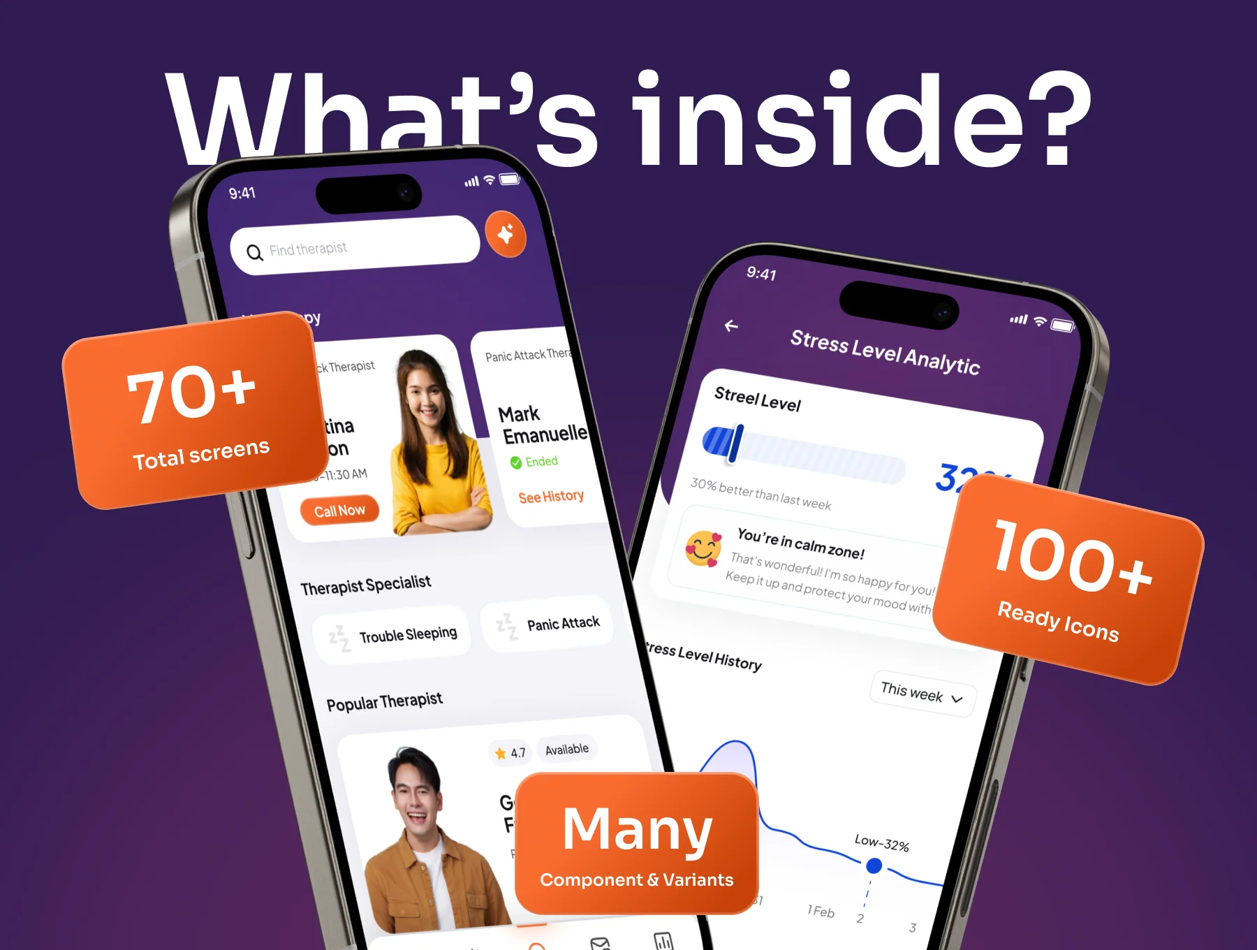 CalmDay - Mental Health Tracker Mobile App UI Kit 4