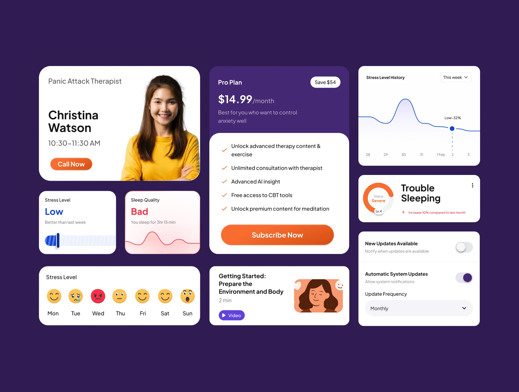 CalmDay - Mental Health Tracker Mobile App UI Kit 8