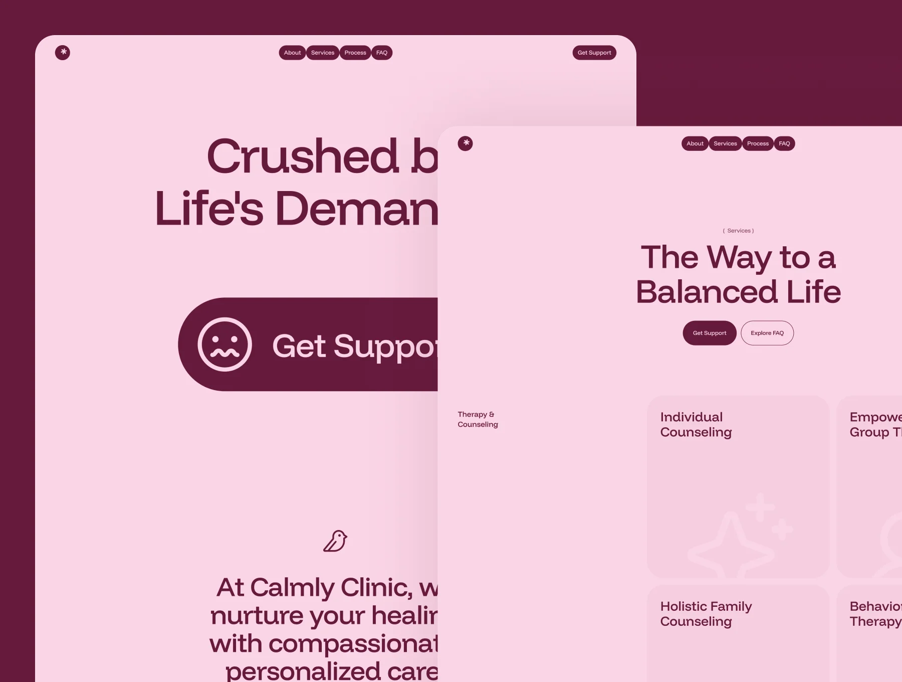 Calmly – Mental Support Website 2