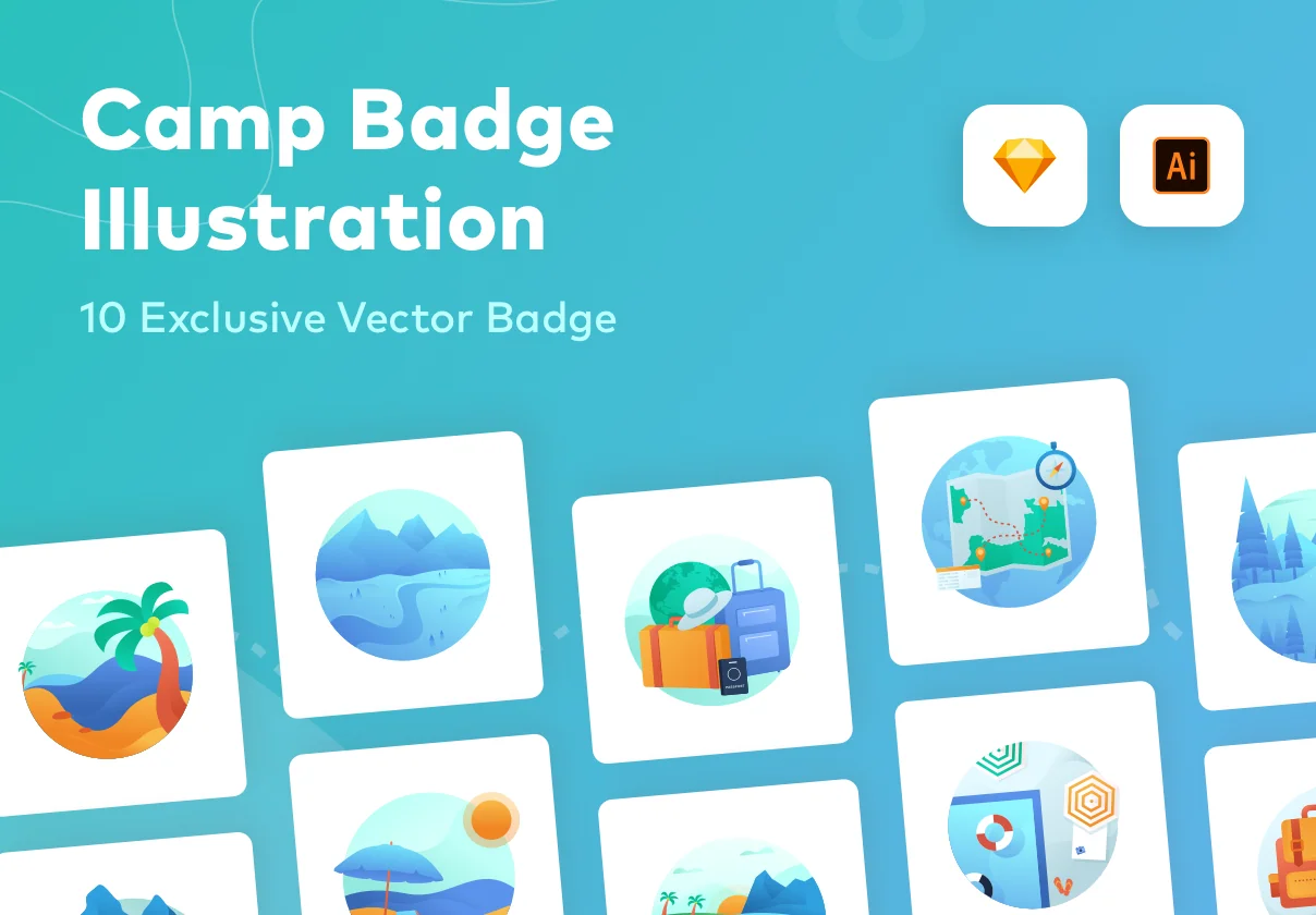 Camp : Holiday Badge Illustration