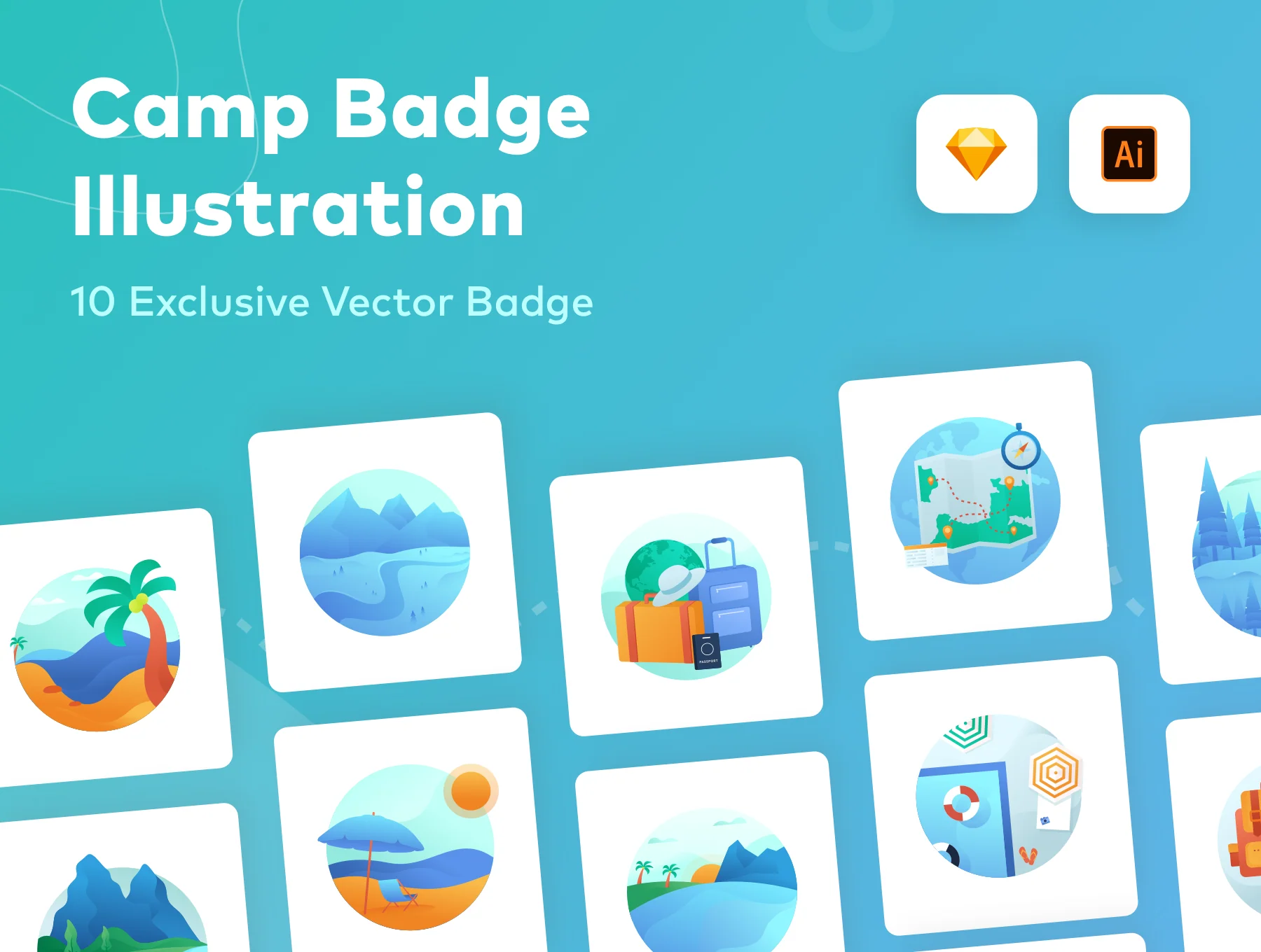 Camp : Holiday Badge Illustration 7