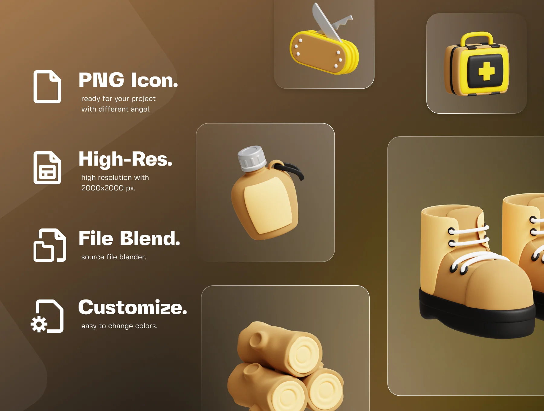 Camping 3D Icon Pack 2
