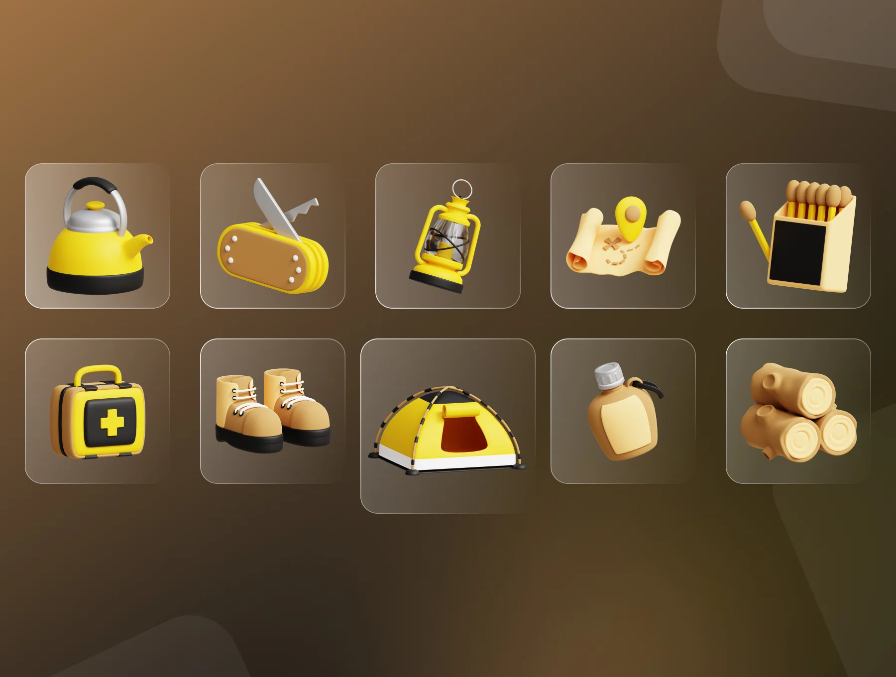 Camping 3D Icon Pack 8