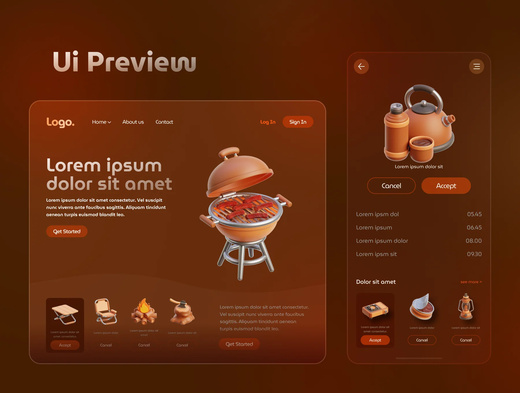 Camping 3D Icon Set 5