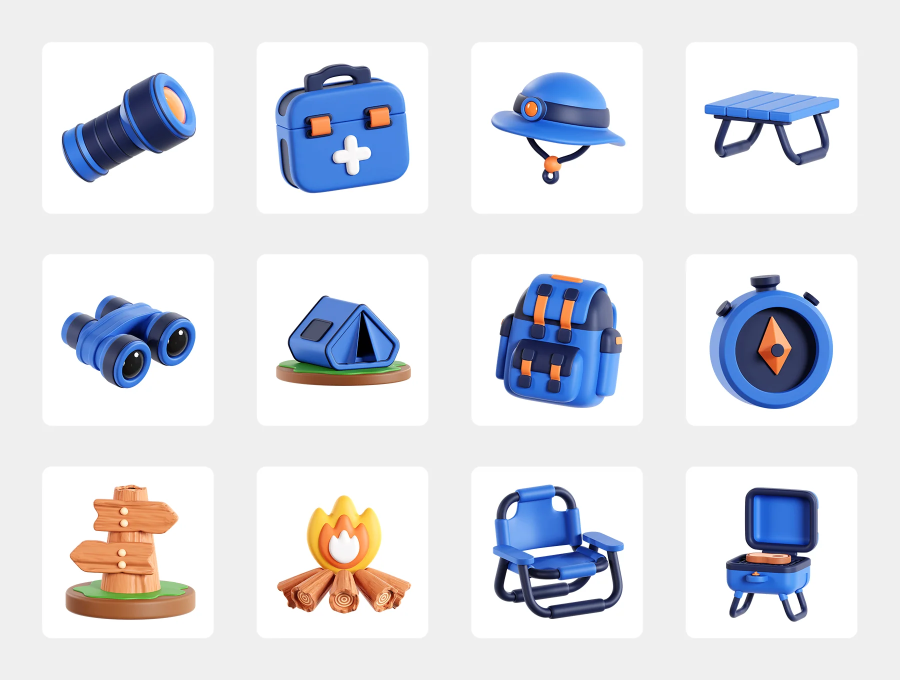 Camping 3D Icons 8