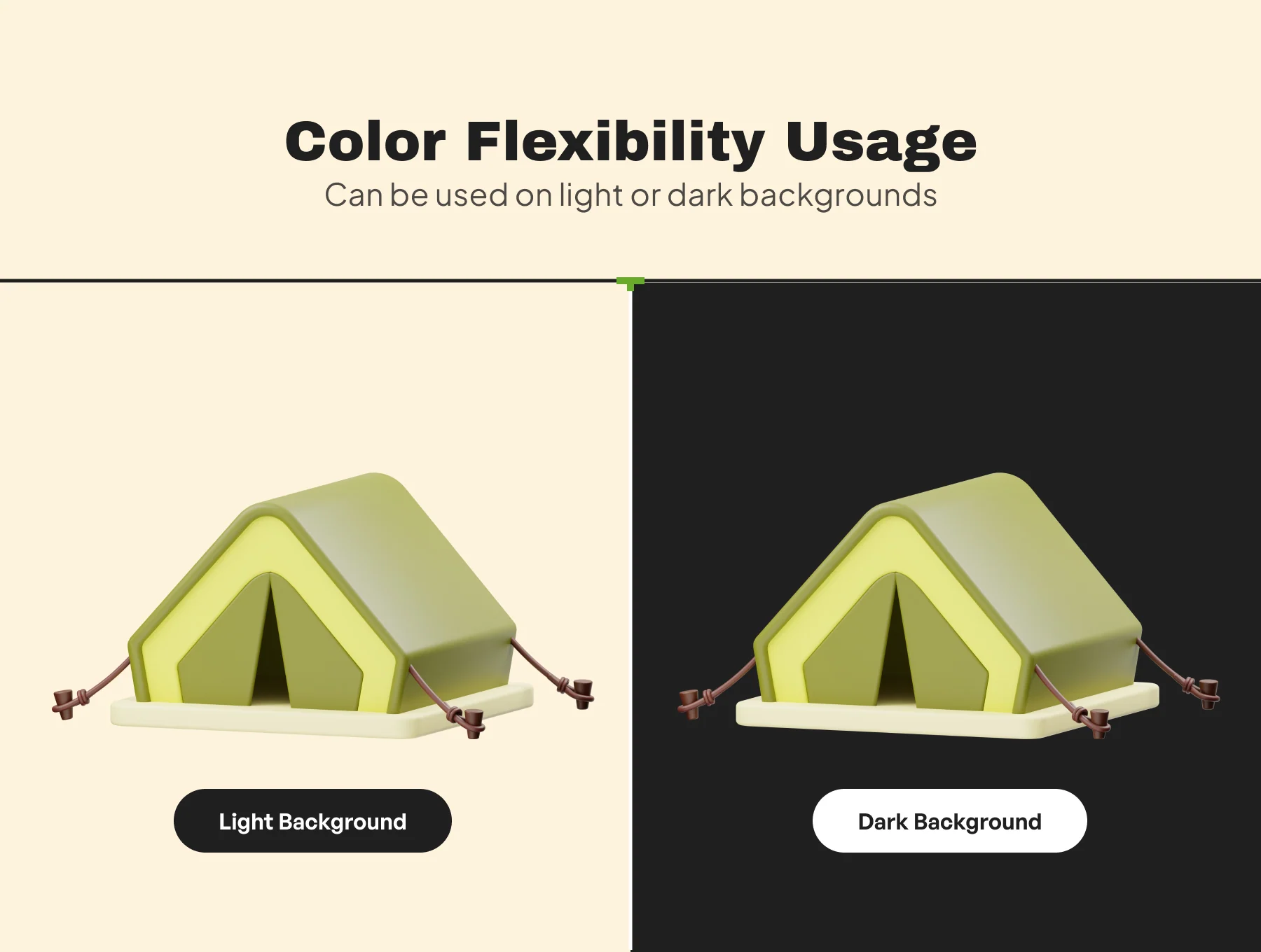 Camping Tent 3D Icon Set 8