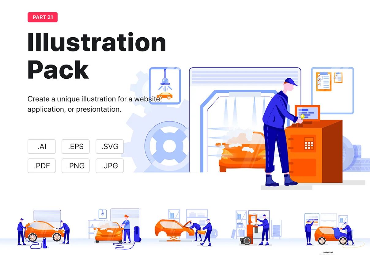 Cancer - Car Service Vector Scenes