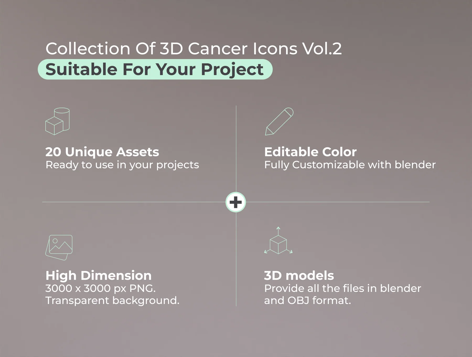 Cancer Vol.2 3D Icons Set 2