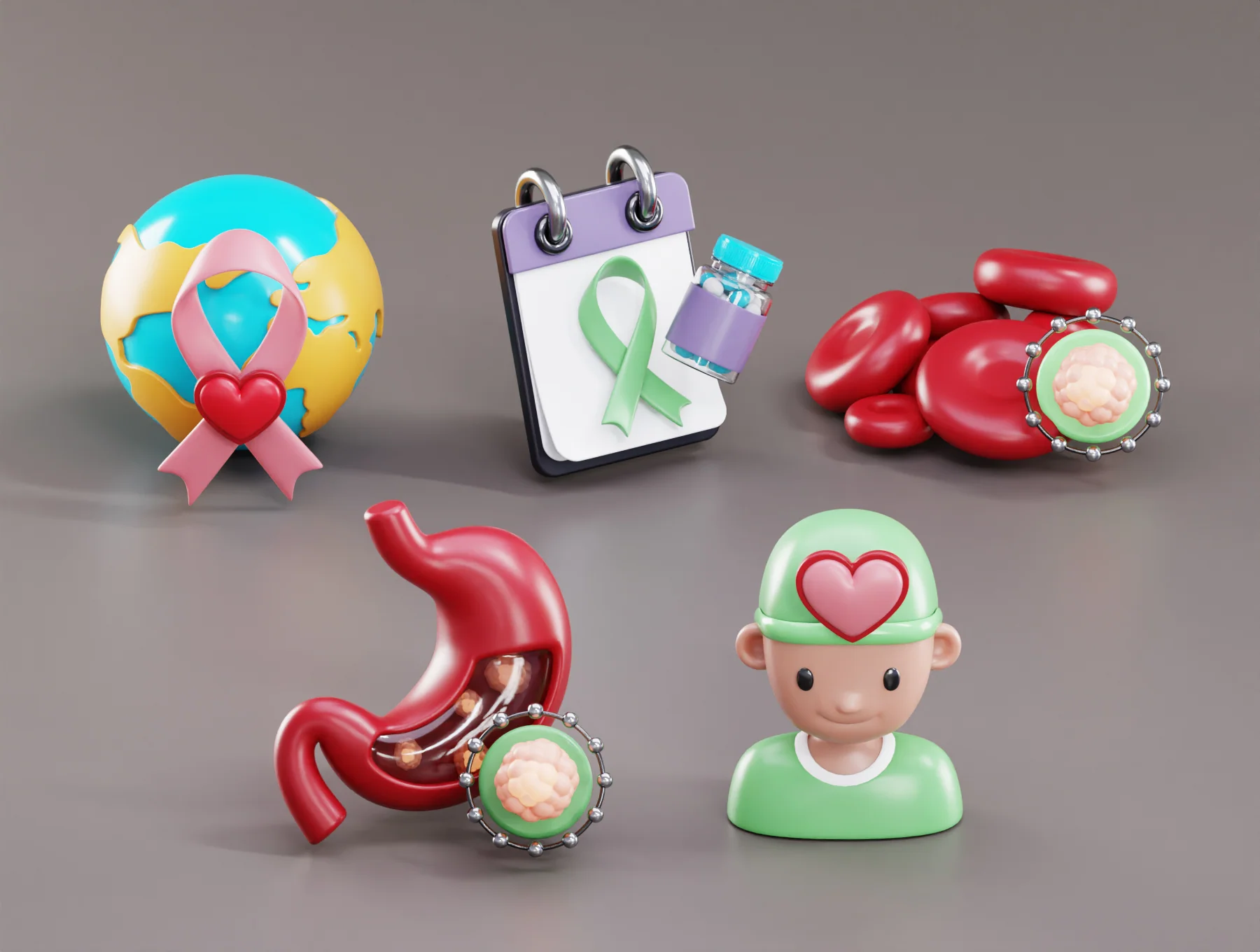 Cancer Vol.2 3D Icons Set 5