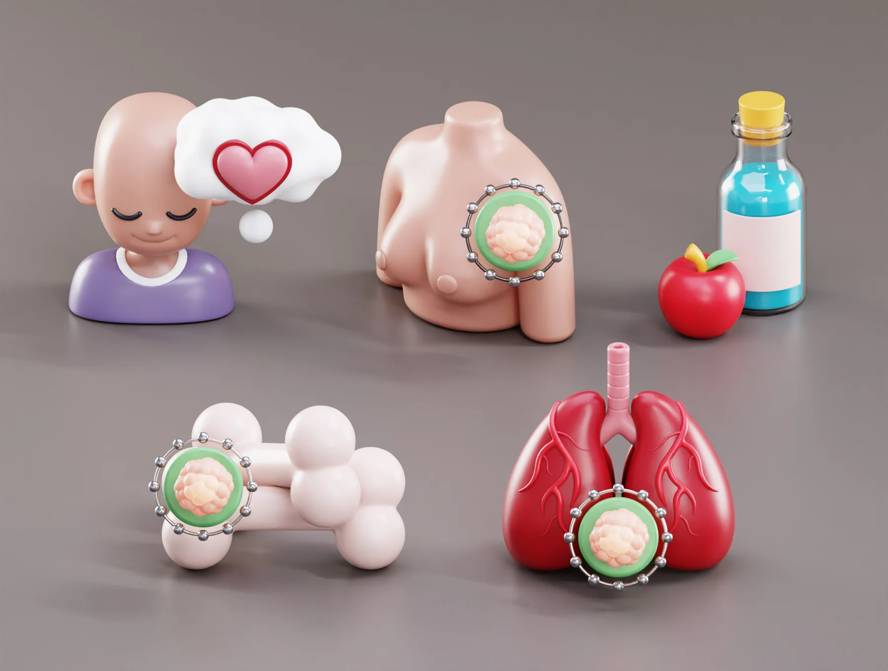 Cancer Vol.2 3D Icons Set 6