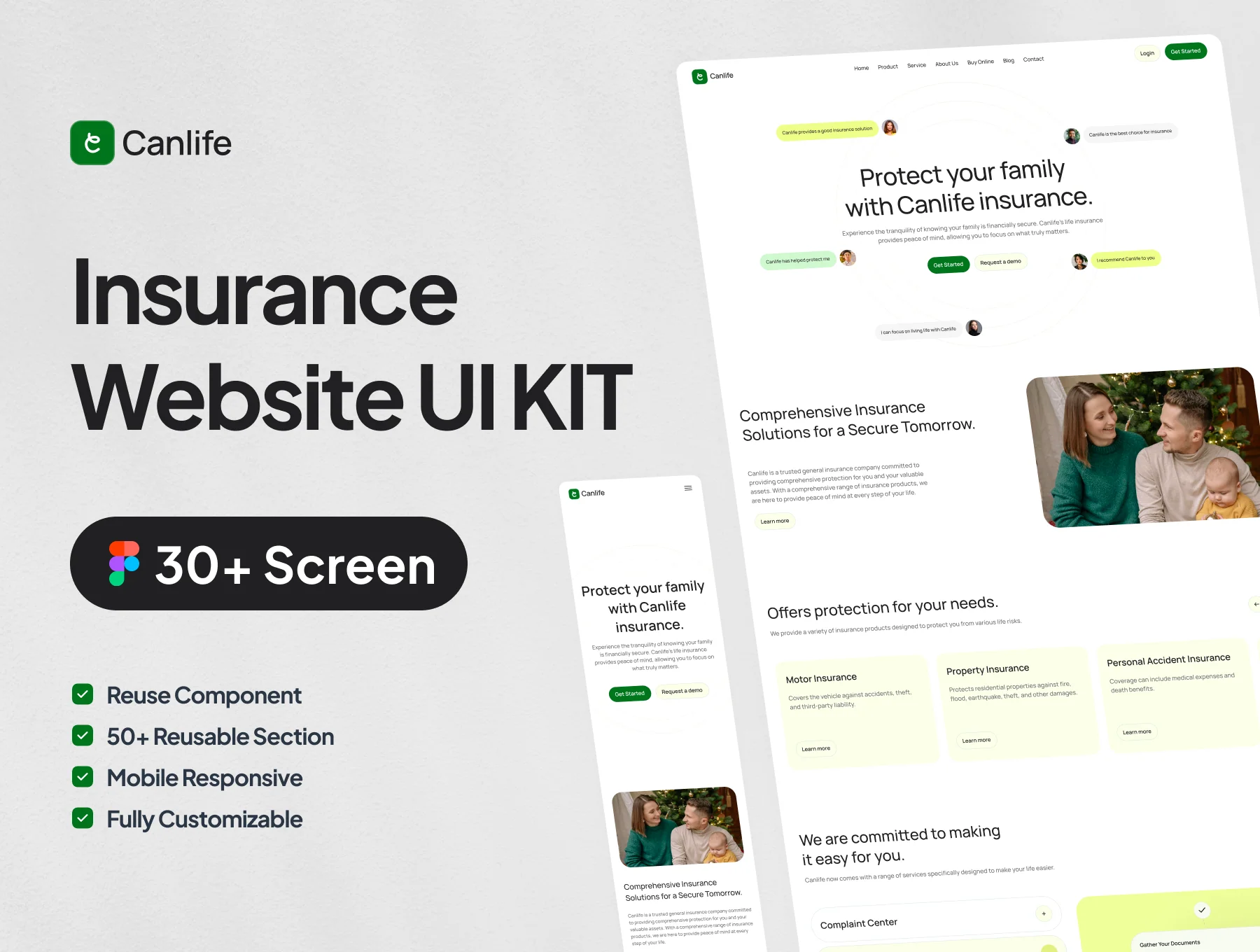 Insurance Website UI Kit - Canlife