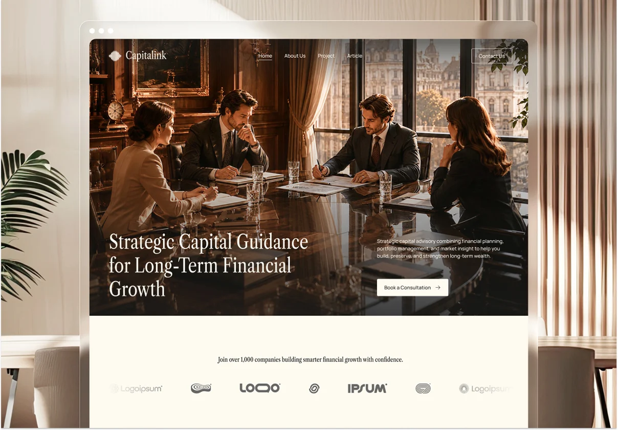 Capitalink - Investment Advisory Firm Website UI Figma Template