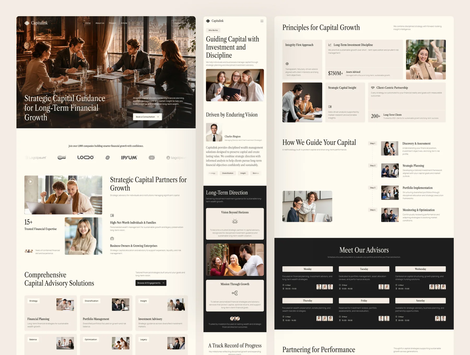 Capitalink - Investment Advisory Firm Website UI Figma Template