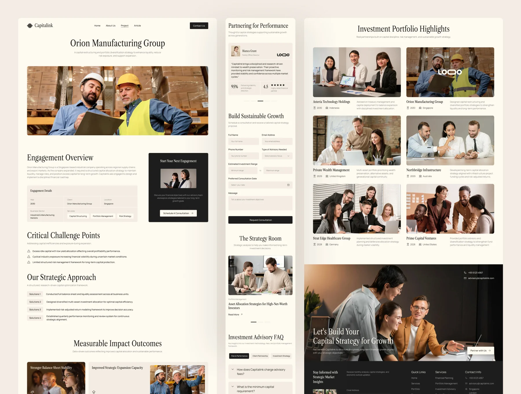 Capitalink - Investment Advisory Firm Website UI Figma Template 4