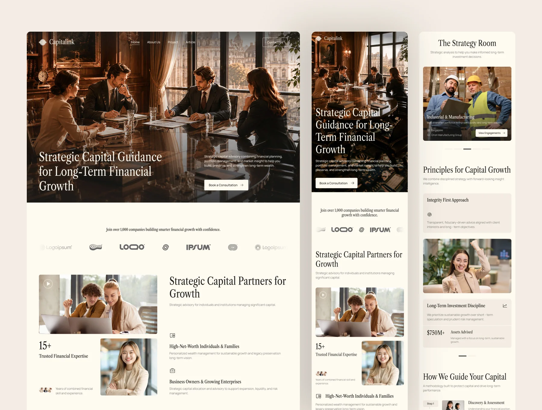 Capitalink - Investment Advisory Firm Website UI Figma Template 6