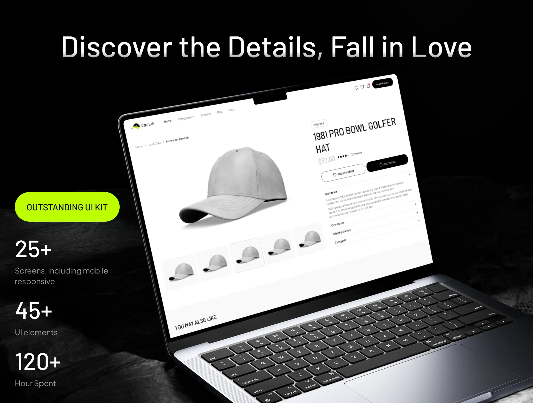 CapRush UI Kit: The Ultimate Cap E-Commerce Website Design 2